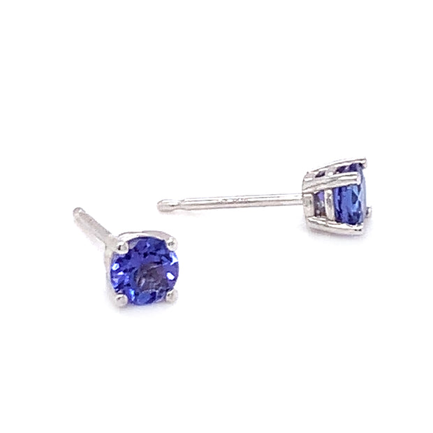 Tanzanite & White Gold Stud Earrings