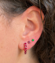 Ruby & White Gold Stud Earrings