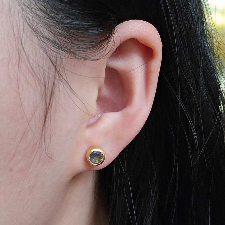 Gold Vermeil & Labradorite Stud Earrings