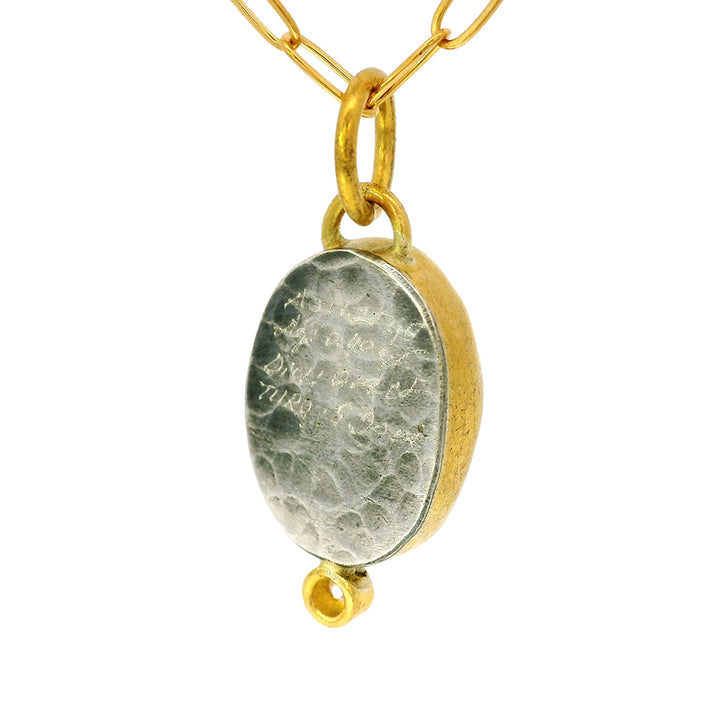Turquoise Cabochon Pendant with Diamond Accent - "Maramis"