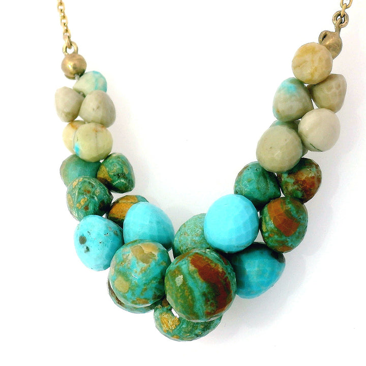 Turquoise Briolette Necklace - "Caviar Scoop"