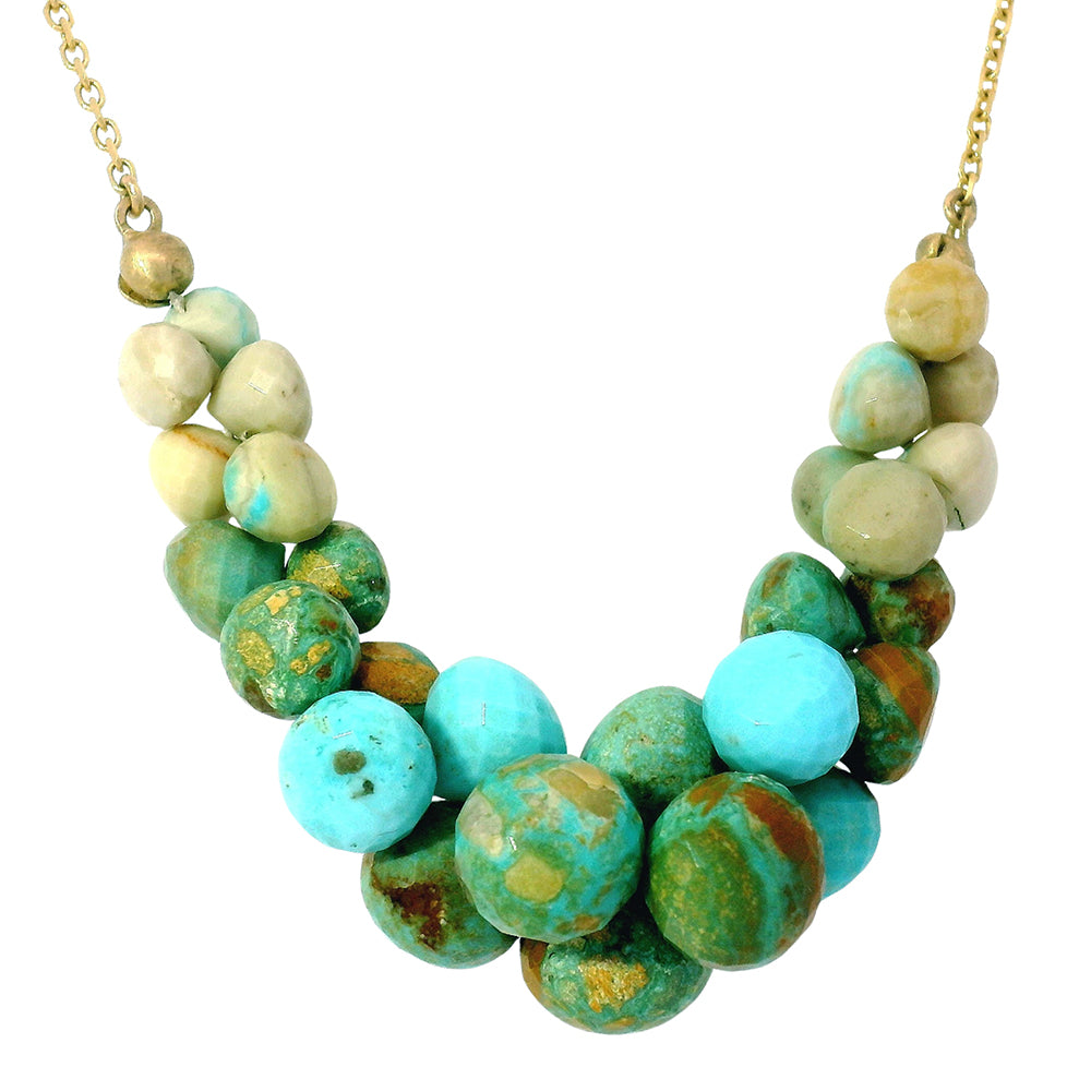 Turquoise Briolette Necklace - "Caviar Scoop"
