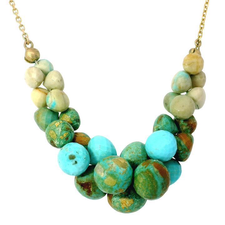 Turquoise Briolette Necklace - "Caviar Scoop"