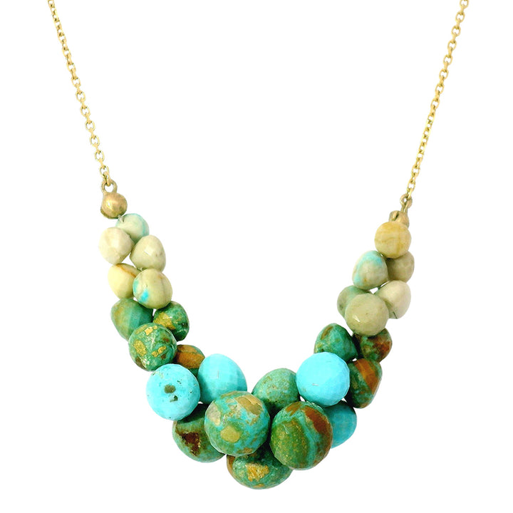 Turquoise Briolette Necklace - "Caviar Scoop"