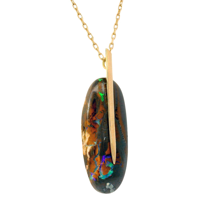 One-of-A-Kind Koroit Opal Necklace - "Feather"