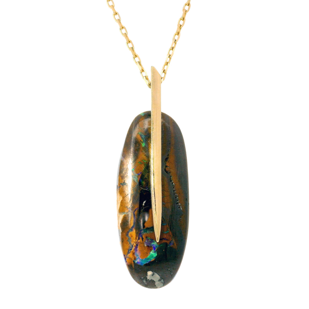 One-of-A-Kind Koroit Opal Necklace - "Feather"