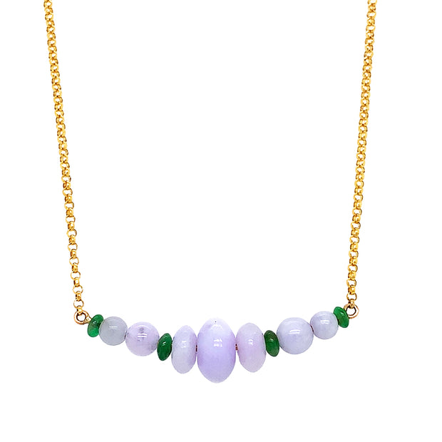 Jadeite & Yellow Gold Necklace - "Amelia"