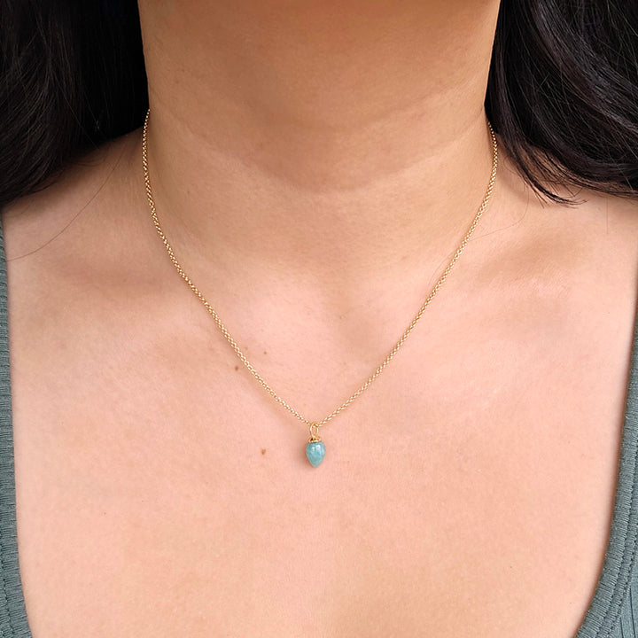 Gold Vermeil Amazonite Necklace - "Pendulum"