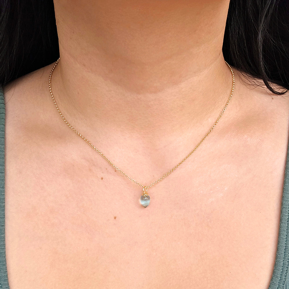 Gold Vermeil Blue Topaz Necklace - "Pendulum"