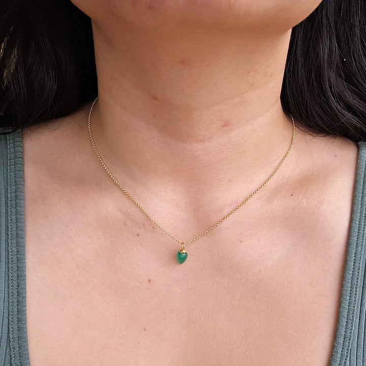 Gold Vermeil Green Onyx Necklace - "Pendulum"