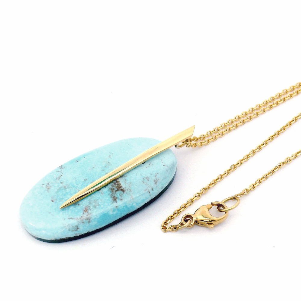 One-of-a-Kind Turquoise Necklace - "Feather"