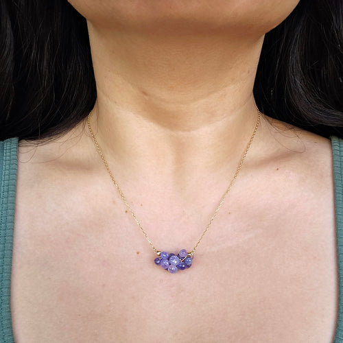 Tanzanite Briolette Cluster Necklace - "Medium Cloud"