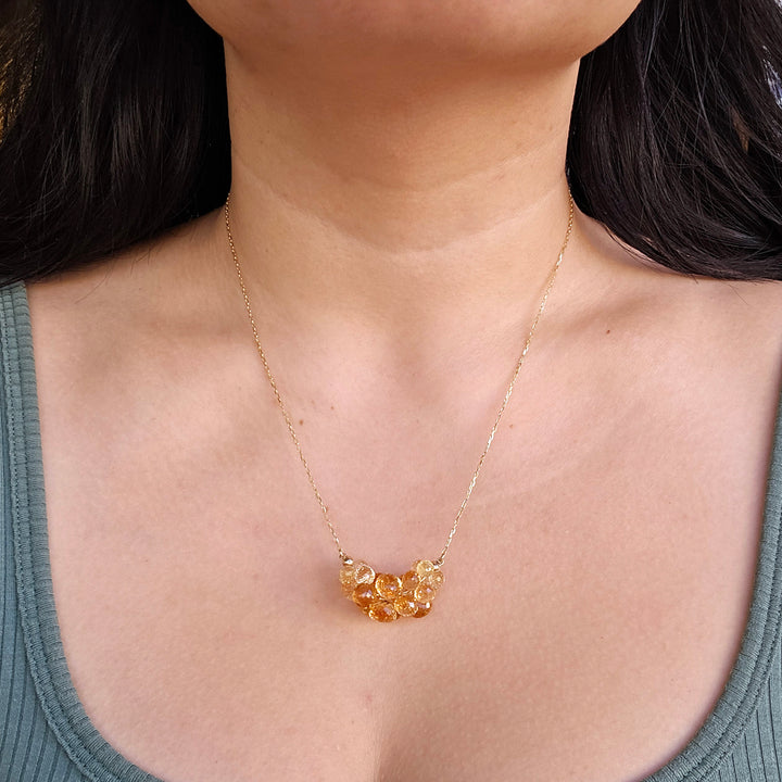 Citrine Briolette Cluster Necklace - "Extra Large Cloud"