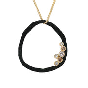 Gold & Cobalt Chrome Diamond Necklace - "Pebble Beach"