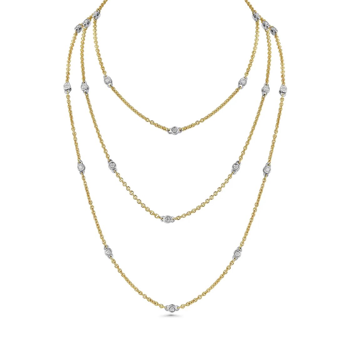 Diamond Rolling Link Station Necklace - "Celebration"