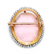 Yellow Gold Cameo Shell - "Victorian Elegance"