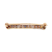 Yellow Gold & Blue Stone Filigree Pin