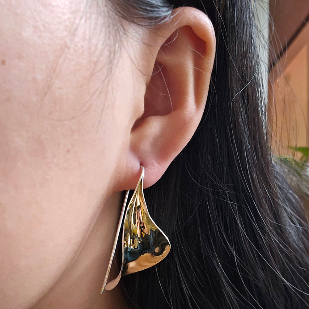 Gold & Sterling Silver Drop Earrings -"Springtime of Youth"