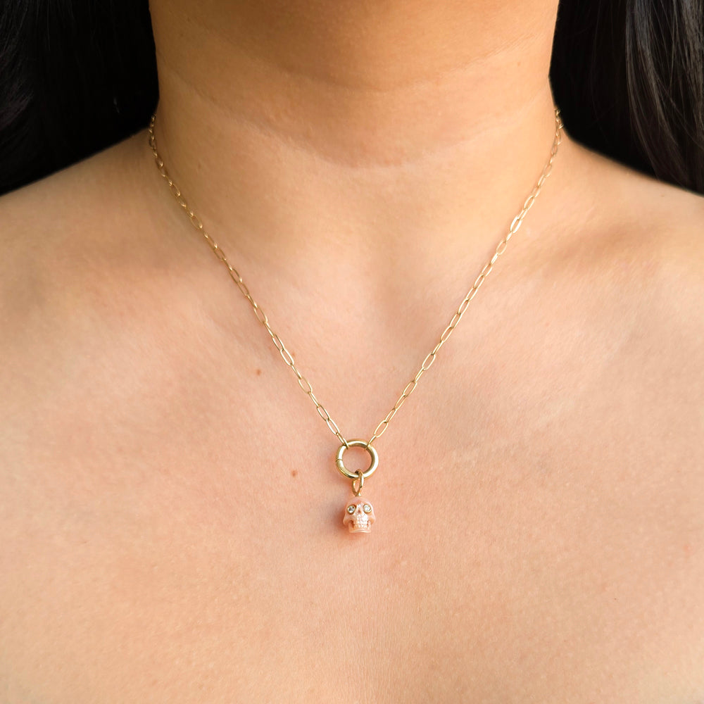 Hand-Carved Freshwater Pearl Pendant "Skull"