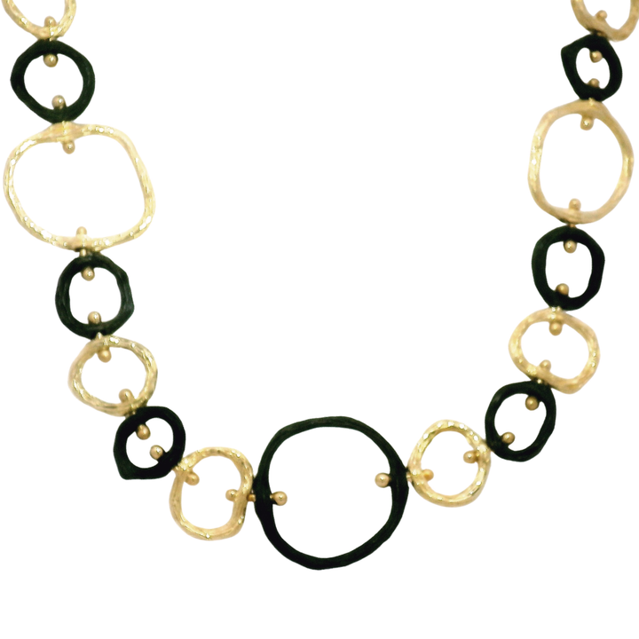 Yellow Gold & Cobalt Chrome Necklace - "Large Link Pebble"