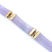 Estate Yellow Gold & Lavender Jadeite Link Bracelet - "Tranquility"