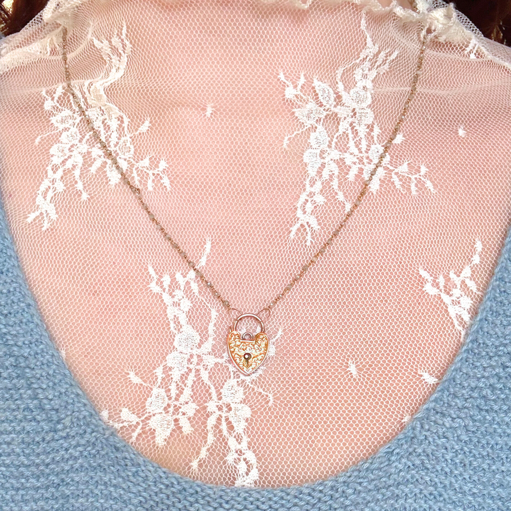 Edwardian Vintage Heart Clasp Necklace - "Treasured Heart"