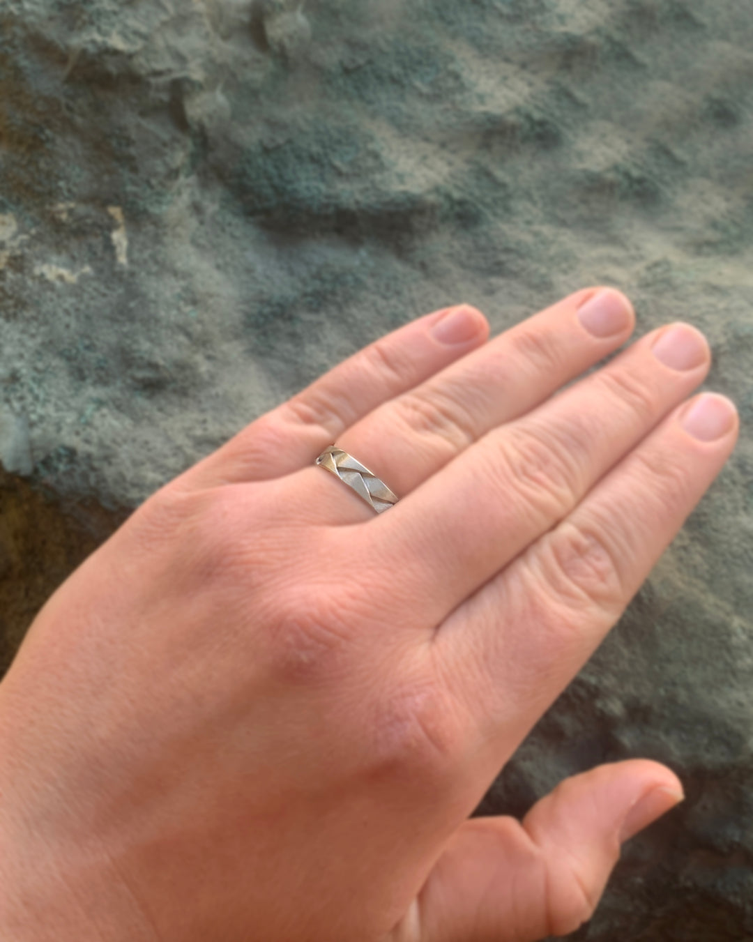 Braided Sterling Silver Men's Band - "Entwined"