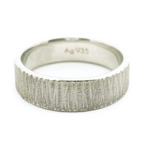 Sterling Silver Band - "Tree Bark"