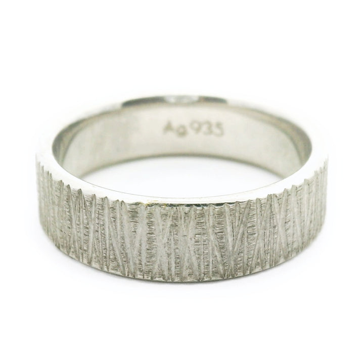 Sterling Silver Band - "Tree Bark"