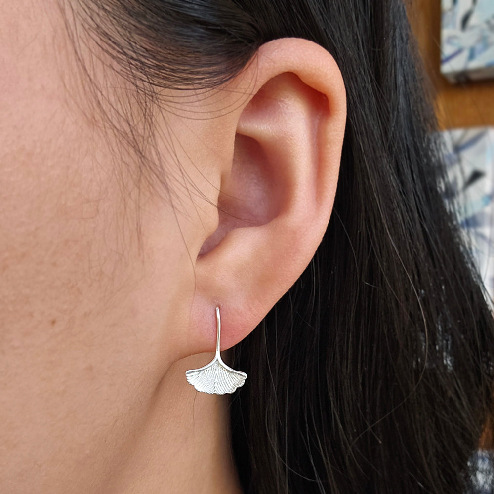 Sterling Silver Earrings - "Ginkgo"