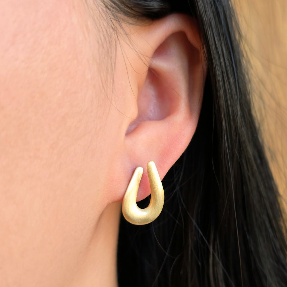 Gold Vermeil Teardrop Stud Earrings - "Cotton"