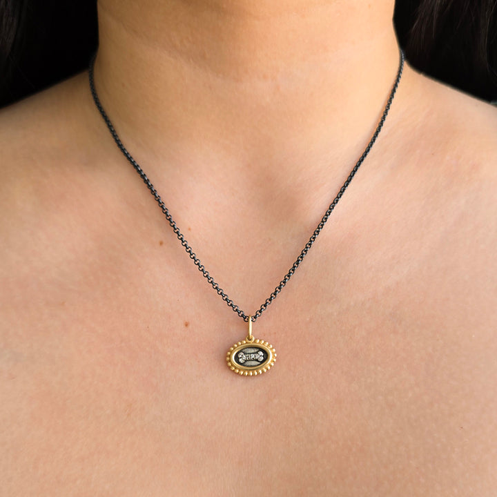 Diamond Dog Bone Charm - "Amore"