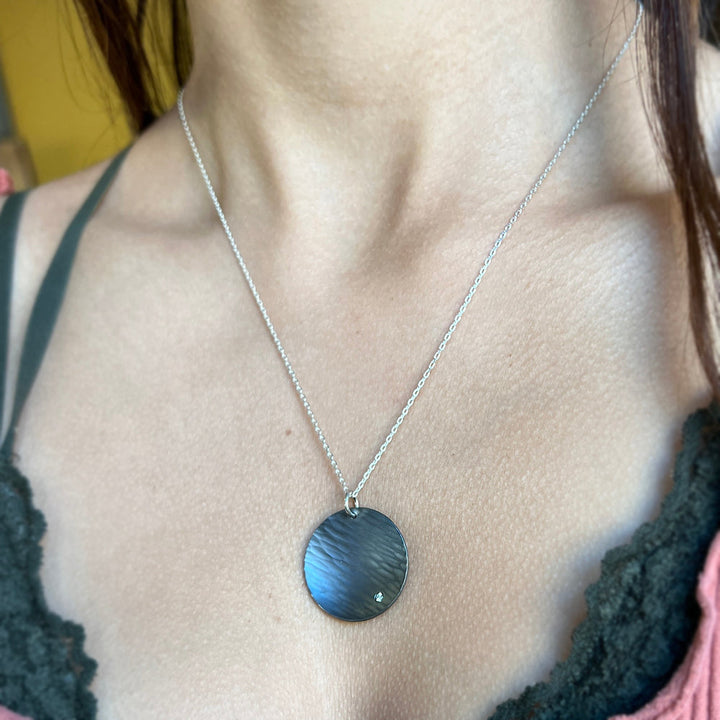 Sterling Silver & Diamond Necklace - "Metolius Moon"