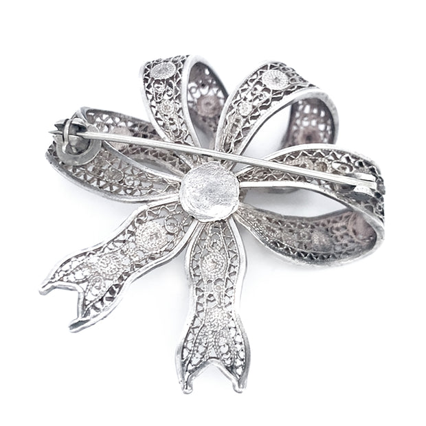 800 Silver Brooch - "Ribbon"