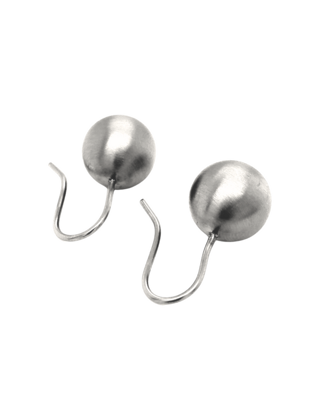 Satin-Finish Stainless Steel Earrings - "Ball Drop"