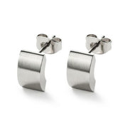 Wide Stainless Steel Earrings "Small Curve Studs"