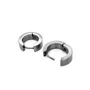 Small Stainless Steel Huggie Earrings - "Flat Round Hoops"