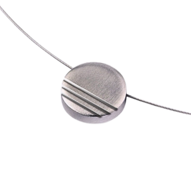 Stainless Steel Pendant - "Circle With Grooves"