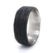 Blackened Cobalt Chrome Wide Band - "Pebble"