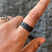 Blackened Cobalt Chrome Wide Band - "Pebble"