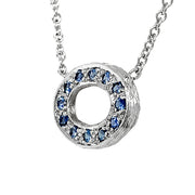 Yogo Sapphire & White Gold Necklace - "Aspen Link"