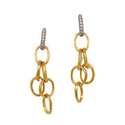 Yellow Gold and Diamond Dangle Earrings - "Open Branch"