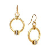 Gold and Diamond Dangle Earrings - "Embrace"