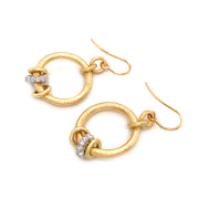 Gold and Diamond Dangle Earrings - "Embrace"