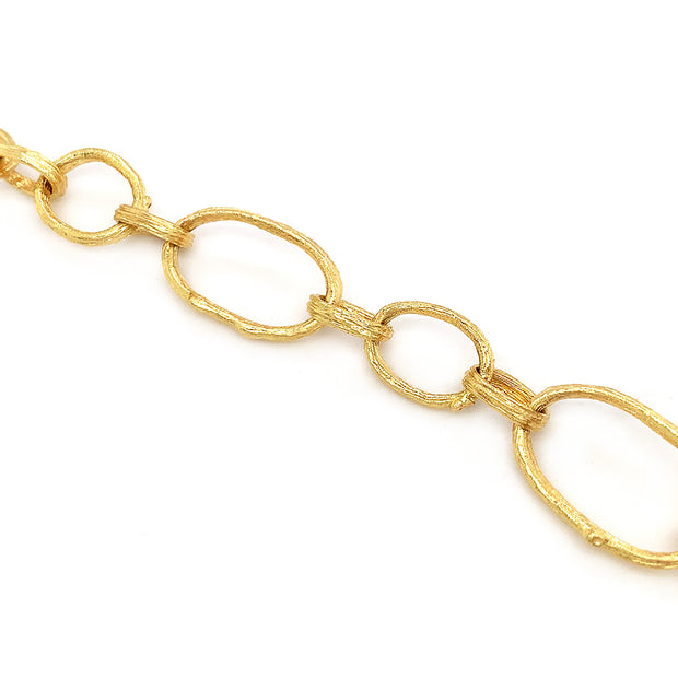 Yellow Gold Link Bracelet "Olive Branch"