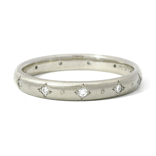 Diamond and White Gold Band - "Stepping Stone"