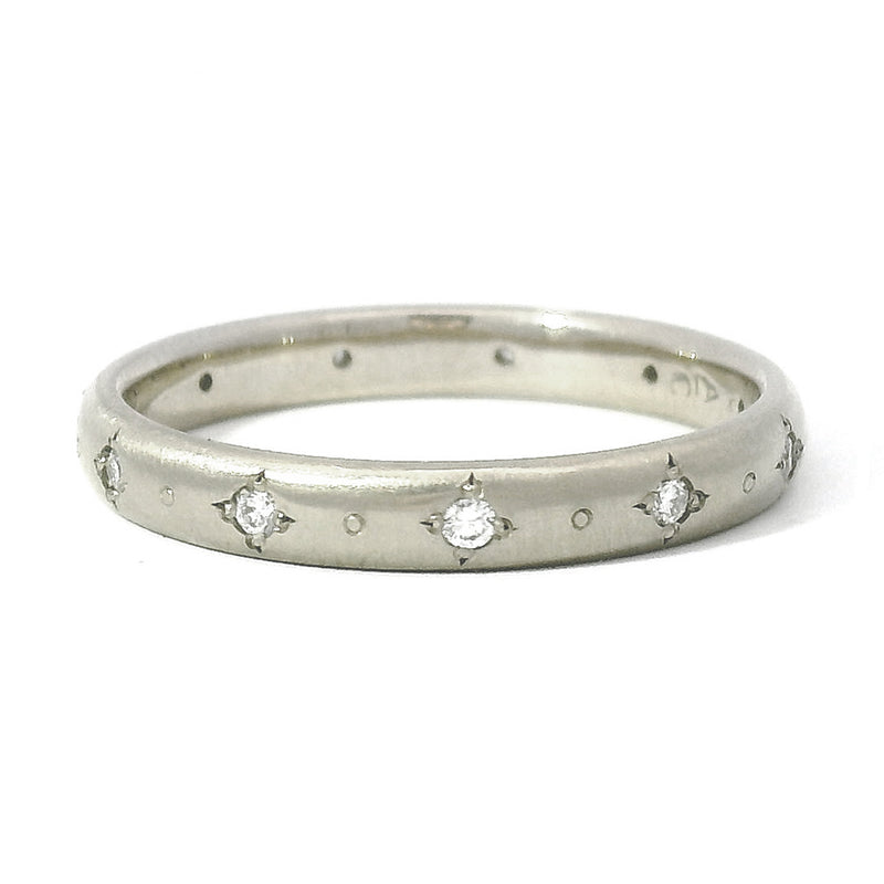 Diamond and White Gold Band - "Stepping Stone"