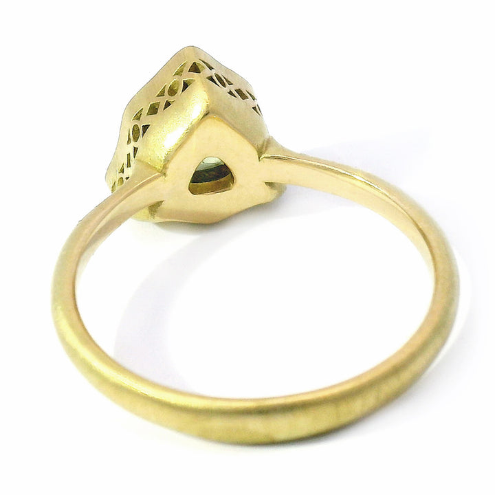 Montana Sapphire & Diamond Gold Engagement Ring - "Fairy Tapestry"