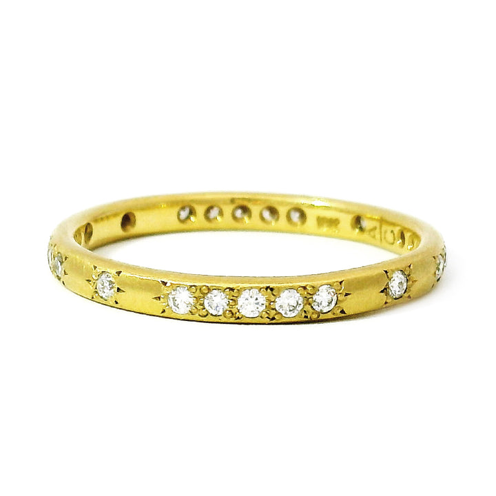 Diamond & Yellow Gold Patterned Band - "Memories Thin"