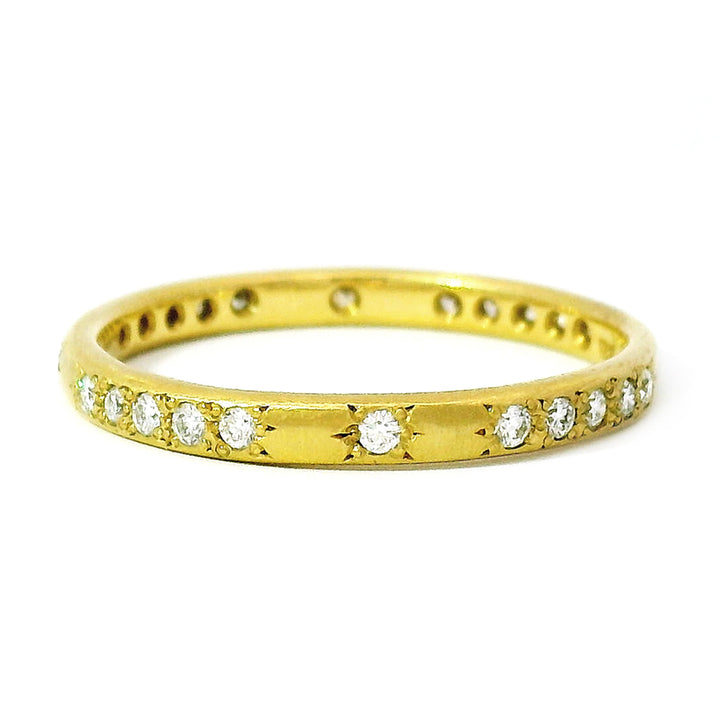 Diamond & Yellow Gold Patterned Band - "Memories Thin"